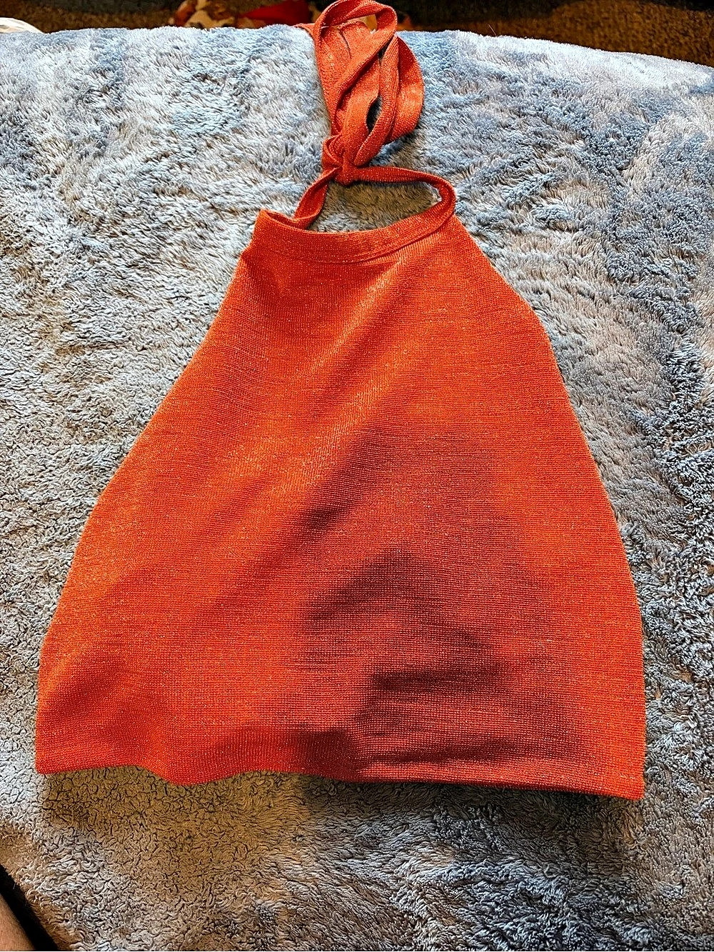 SHEIN Orange Halter Crop Top Size Small Like New